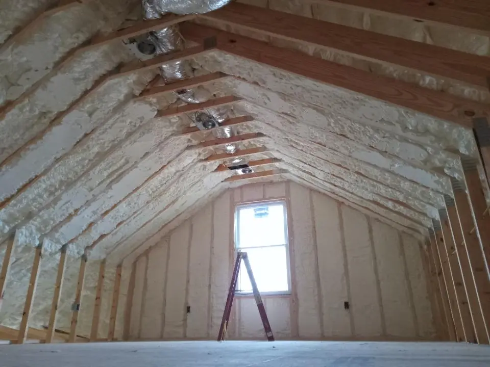Spray foam roofing application for Crawl Space Insulation project in New Hope